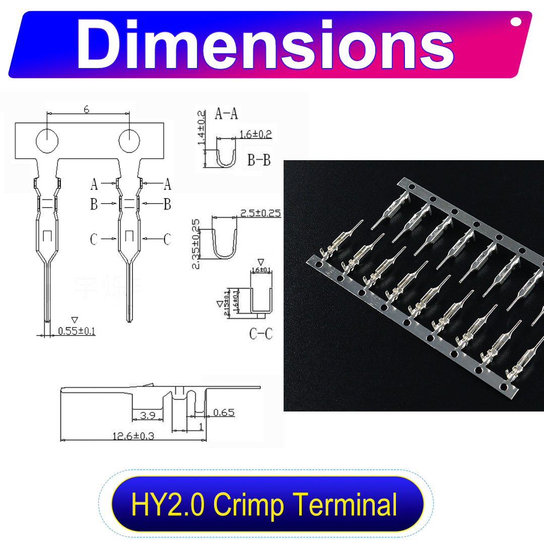 JST HY 2.0mm male female extension pre-crimped terminal silicone cable
