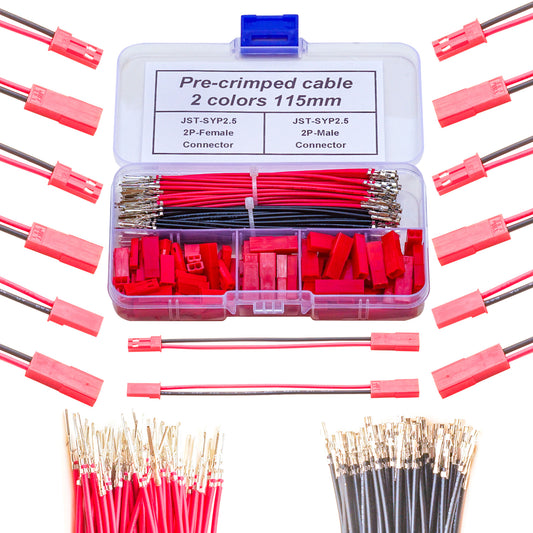 JST_RCY_SYP2.5_Connector_Kit_with_22AWG_Pre-Crimped_Wires_Full_Set