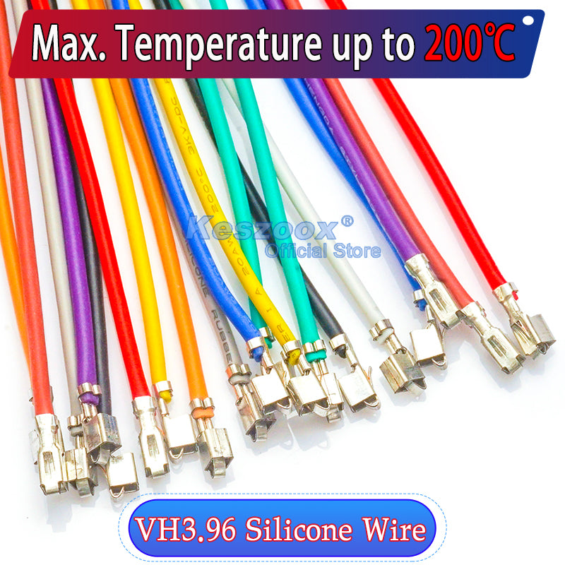 JST VH 3.96mm single-head pre-crimped terminal silicone cable