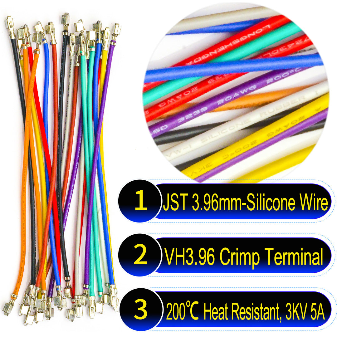 JST VH cable, 20AWG silicone cable