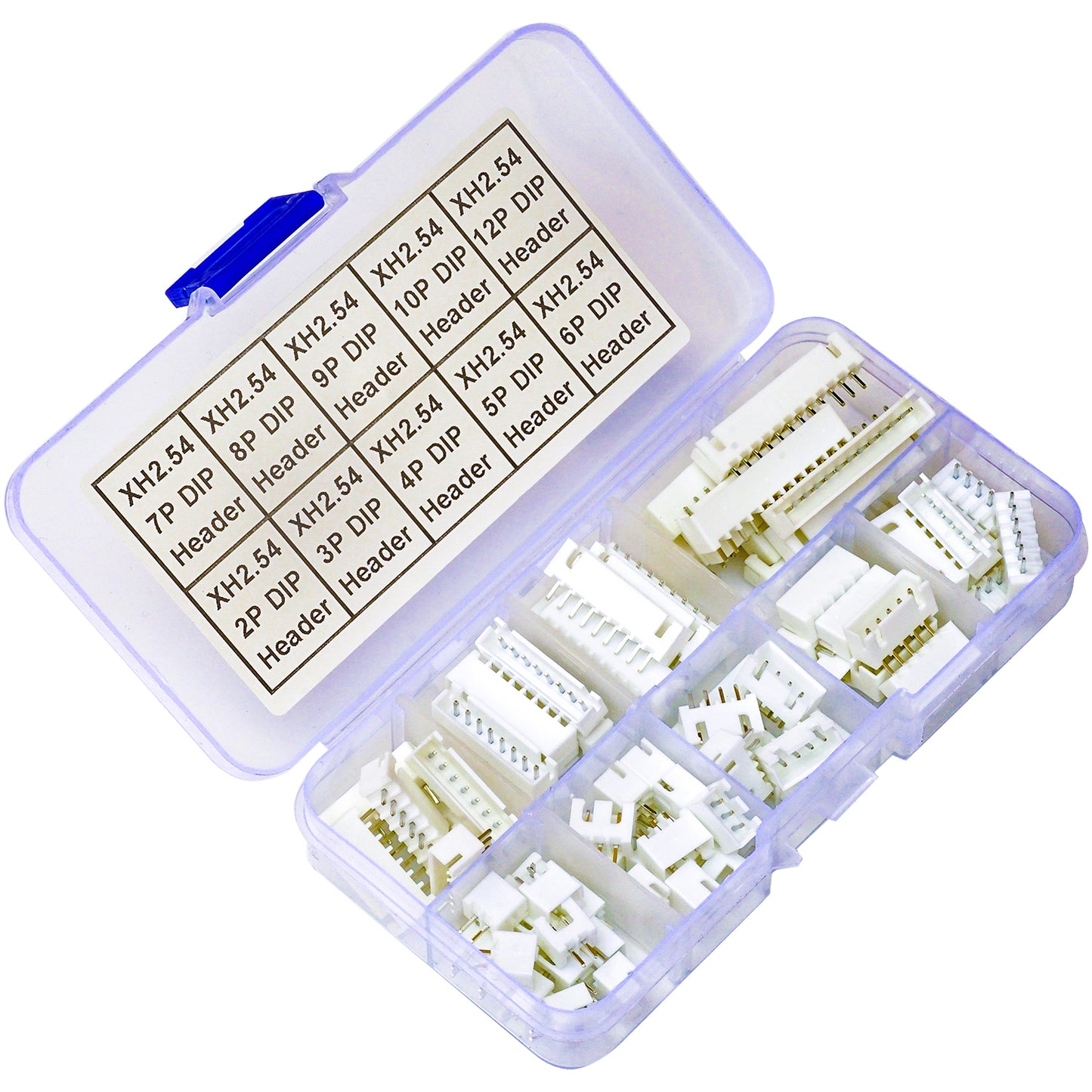 Complete JST XH2.5 DIP header and 2.54mm IC socket connector kit with plug adapters for PCB projects