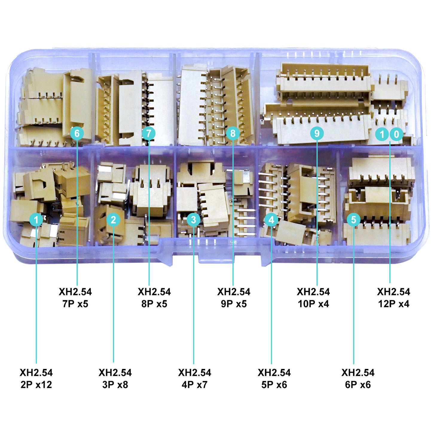 High-quality JST XH2.5mm SMT vertical connectors offering secure wire-to-board connections in multiple pin counts