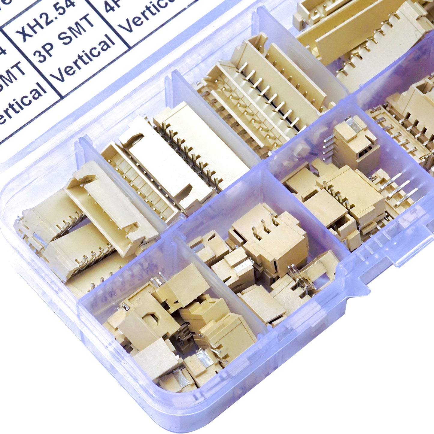 Complete JST XH2.5mm SMT vertical header connector kit with 2 to 12 pin options for PCB assembly