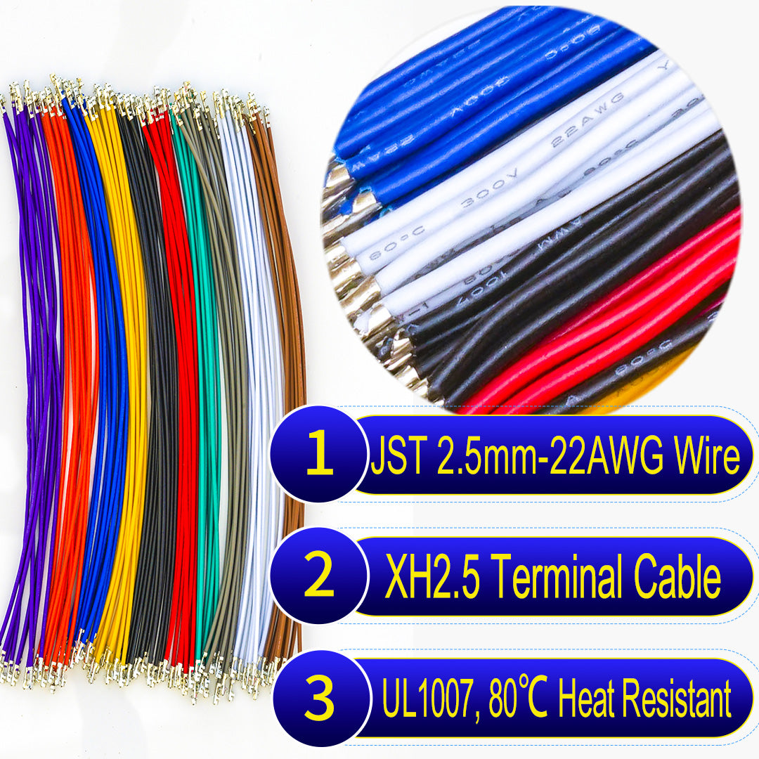 JST XH 2.5mm female wire harness, JST XH 2.5mm UL1007 cable
