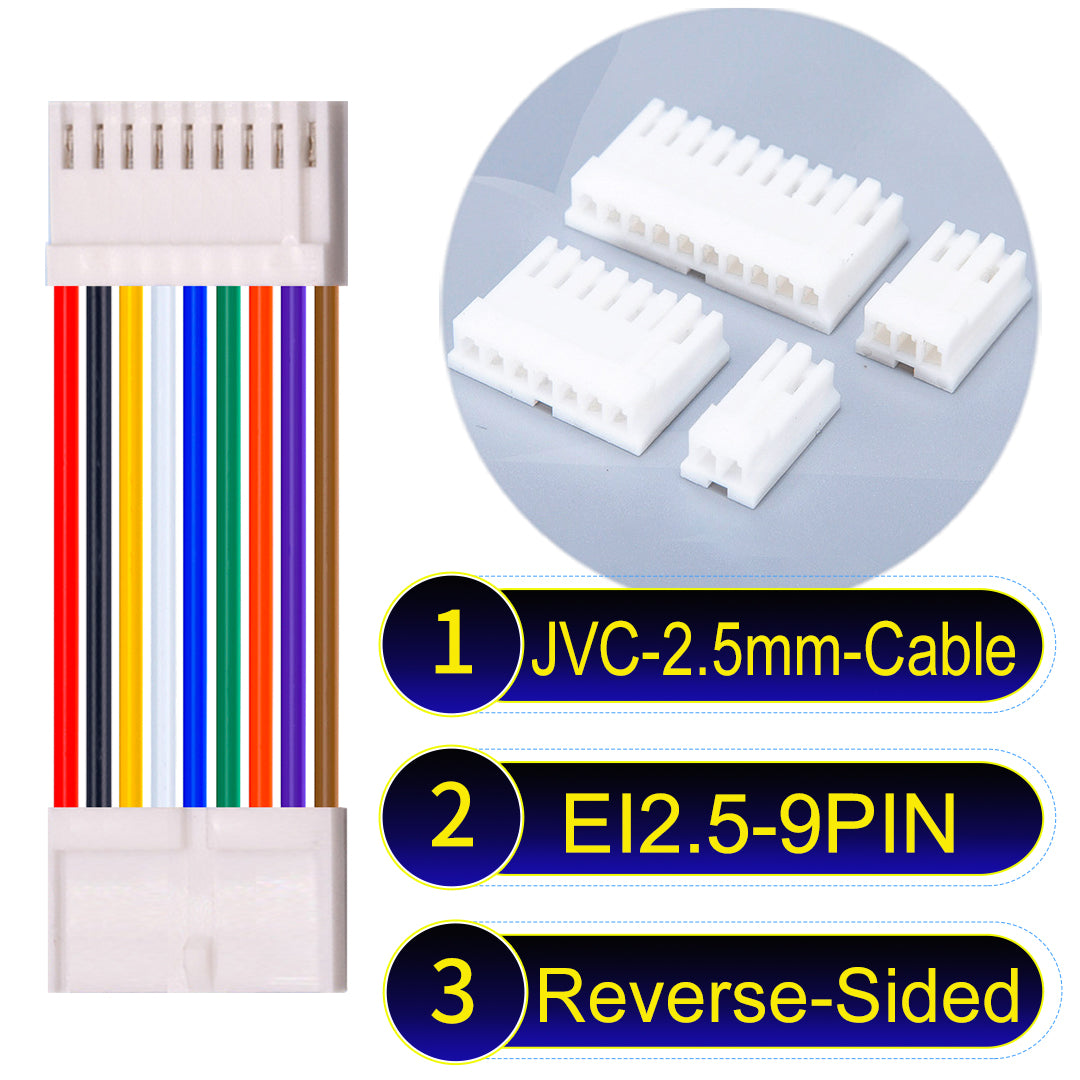 JVC_EI2.5mm_9Pin_Reverse-Side-Head_22AWG_PVC_Cable