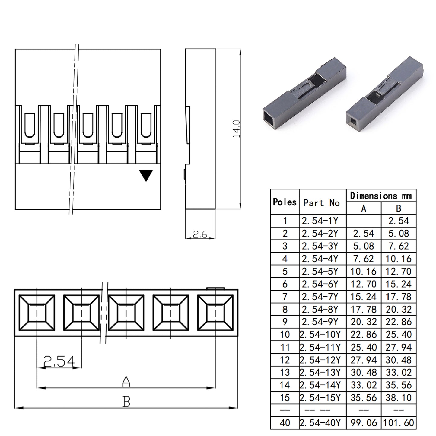 Organized layout of male and female jumper wires in the kit