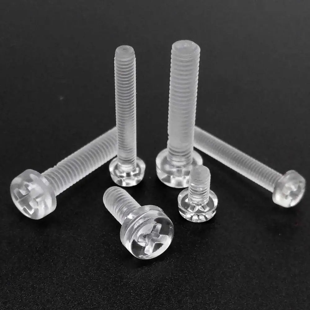 M3-M4_clear_acrylic_transparent_plastic_Phillips_round_head_screw_bolt_metric_thread