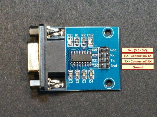 MAX3232-TTL-to-RS232-Interface-Module-Connections