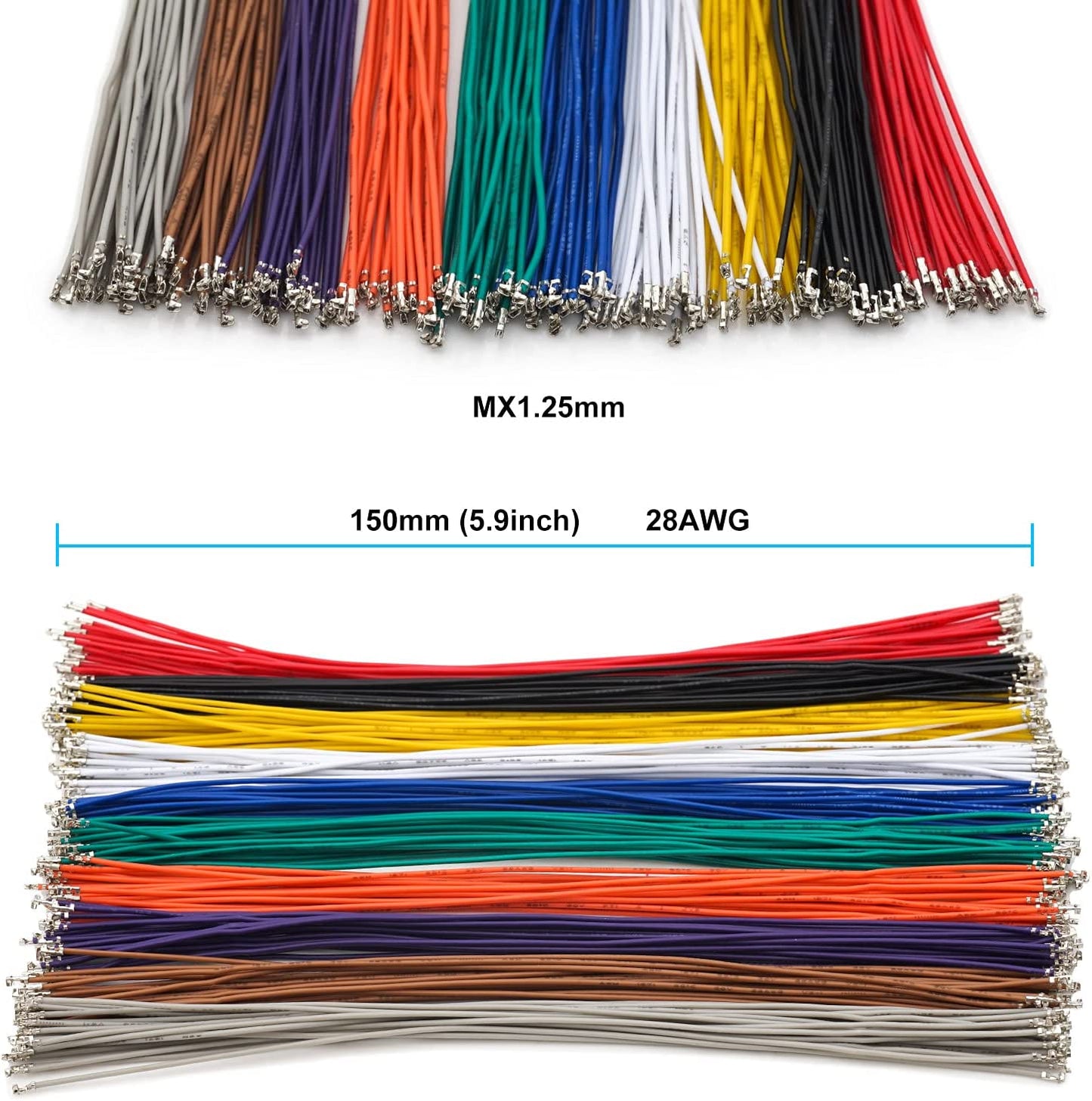 Molex 1.25mm connector kit with 28AWG pre-crimped wires used in DIY electronics and wiring projects