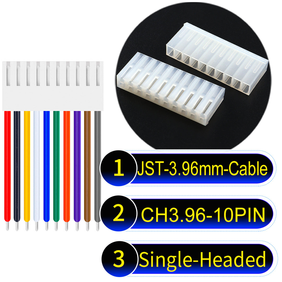 Molex KK3.96mm 10Pin UL1007 PVC Cable with 18AWG wire gauge.