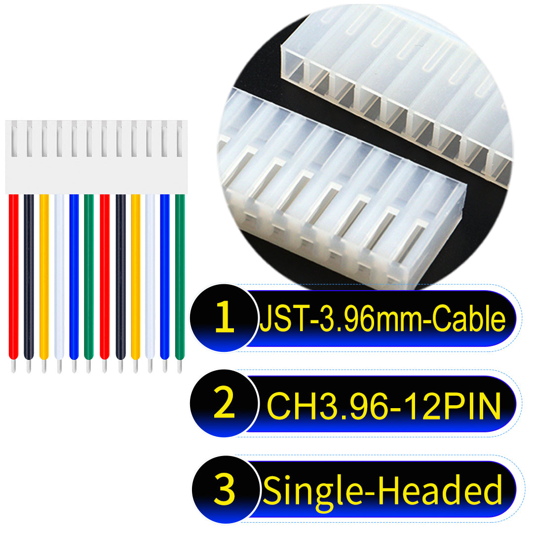 Molex KK3.96mm 12Pin UL1007 PVC Cable with 18AWG wire gauge.