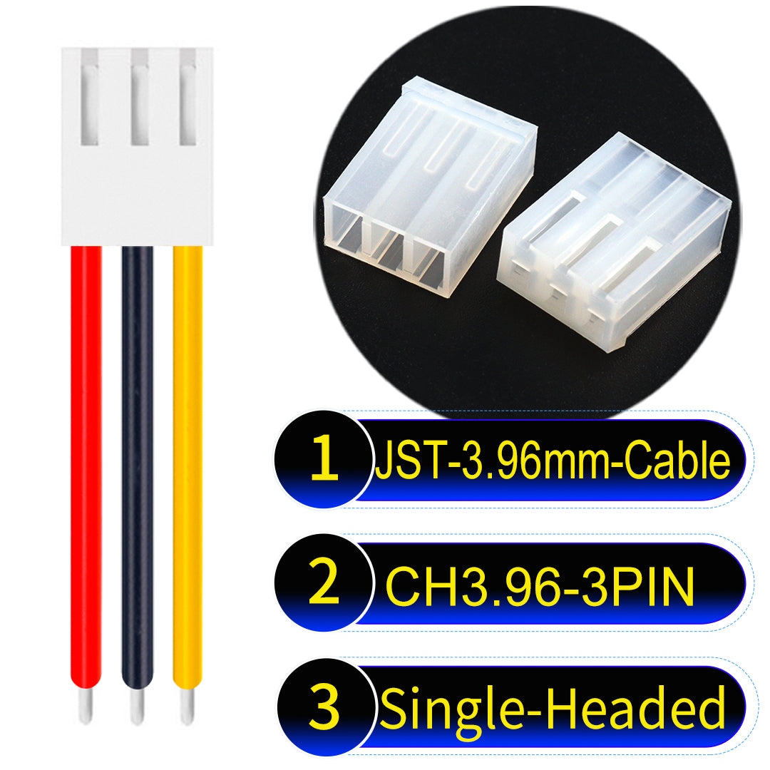 Molex KK3.96mm 3Pin UL1007 PVC Cable with 18AWG wire gauge.