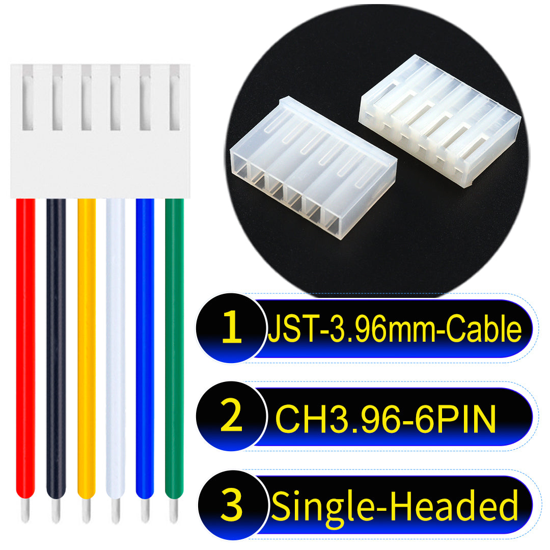 Molex KK3.96mm 6Pin UL1007 PVC Cable with 18AWG wire gauge.