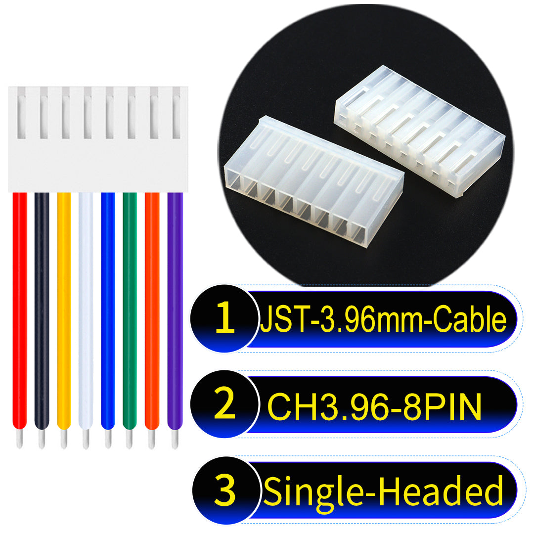 Molex KK3.96mm 8Pin UL1007 PVC Cable with 18AWG wire gauge.