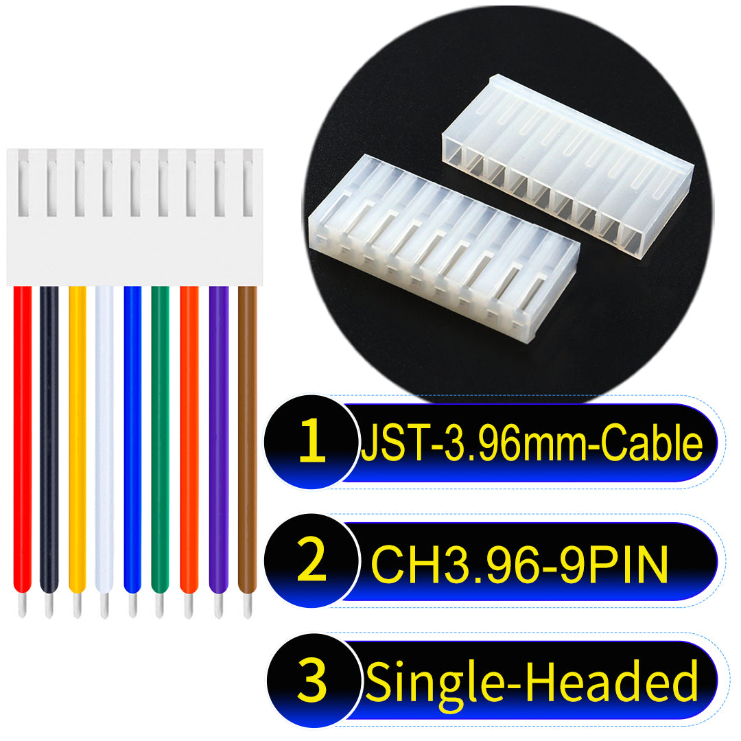 Molex KK3.96mm 9Pin UL1007 PVC Cable with 18AWG wire gauge.