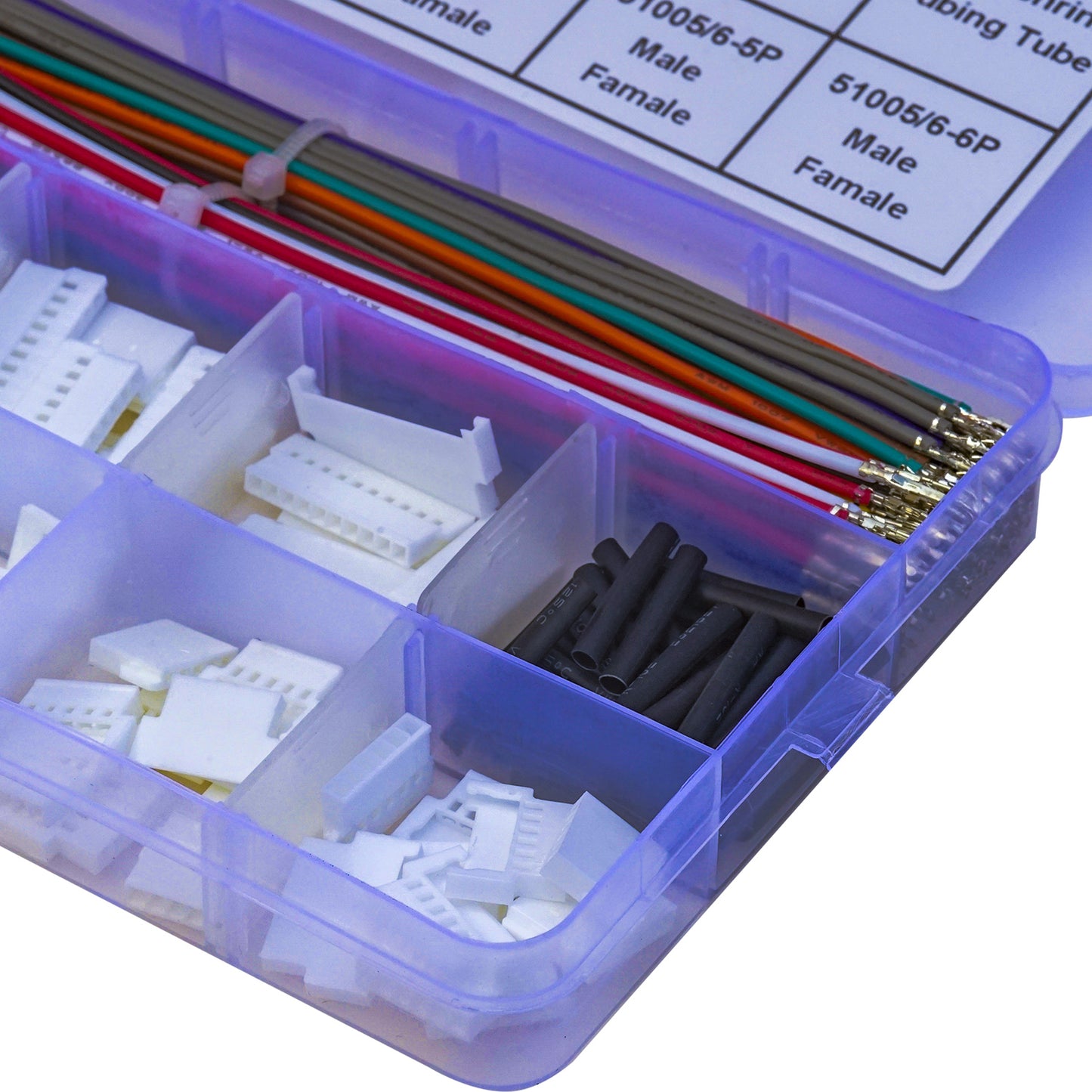 Detailed view of Molex MX2.0 connector pins and crimp terminals