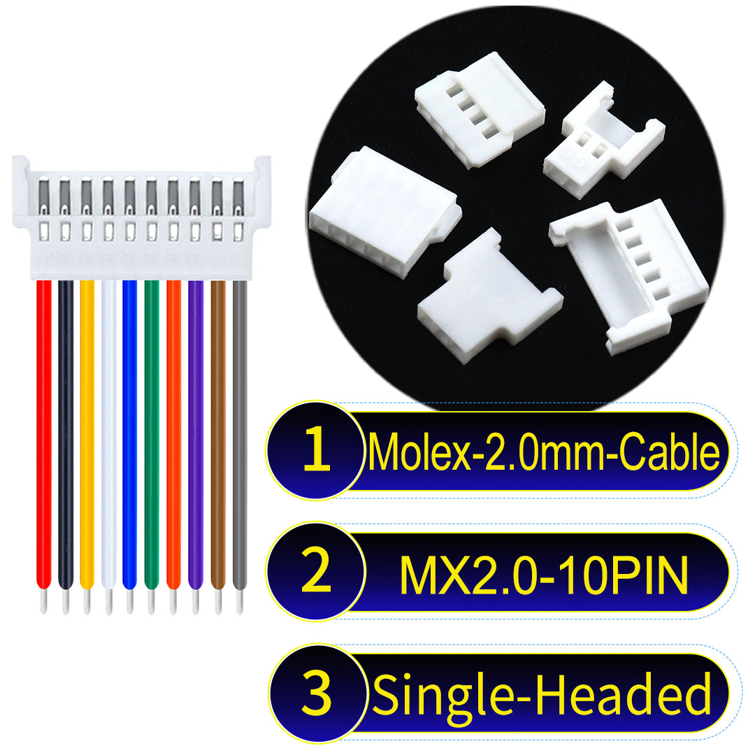 Molex_MX2.0mm_10Pin_Female_Single-Headed_Cable