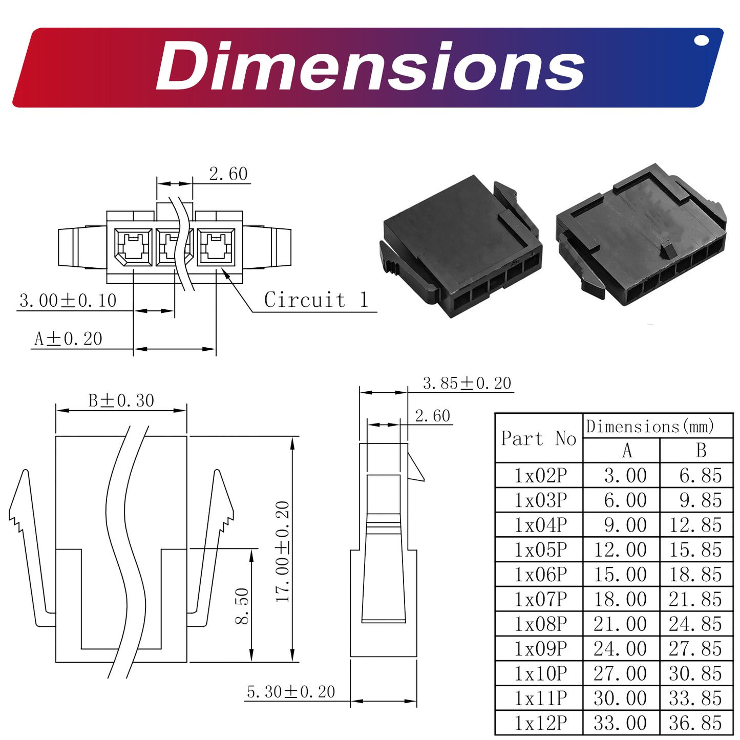 Detailed view of Molex MX3.0mm connector pins and crimp terminals