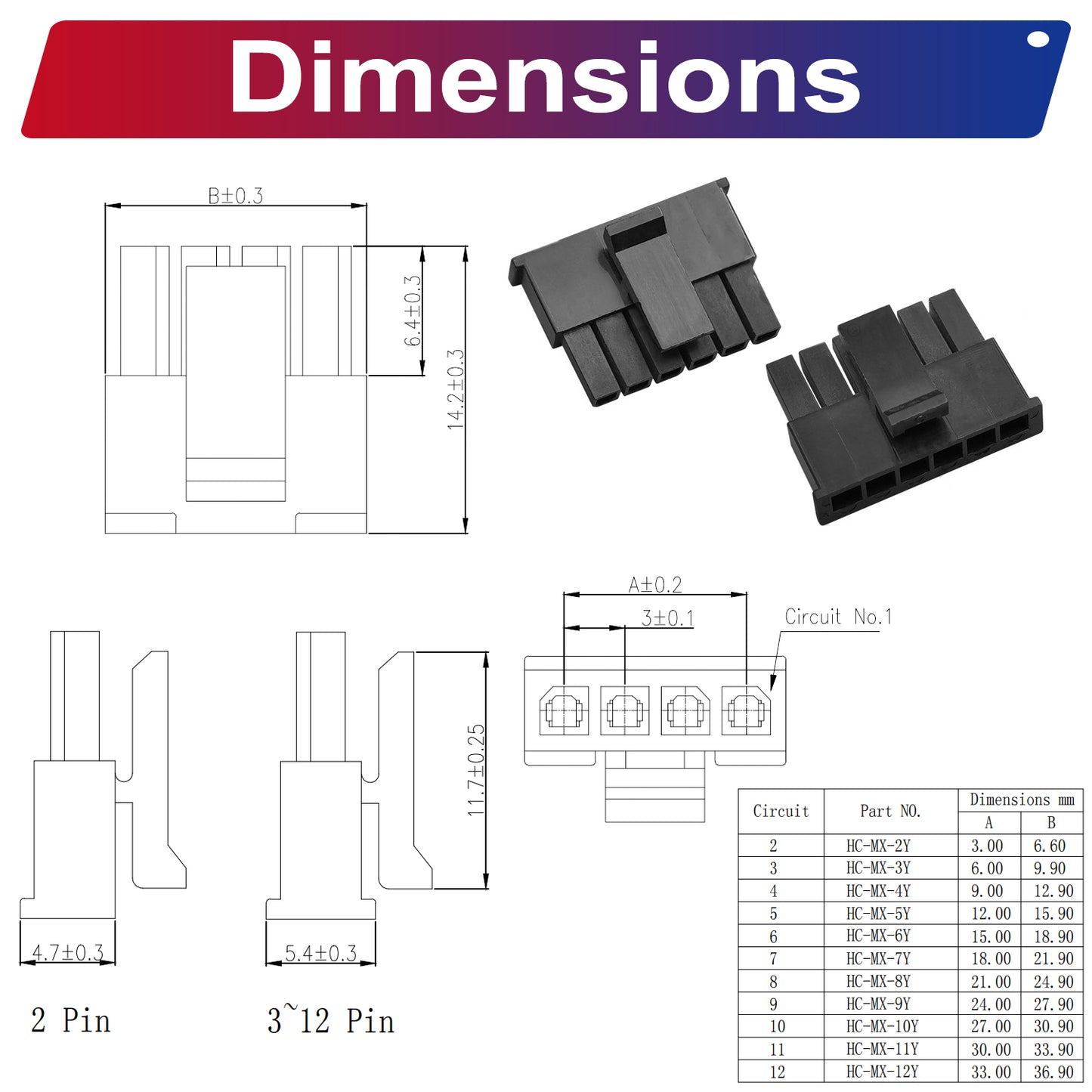 Demonstration of Molex MX3.0mm male and female connectors securely connected
