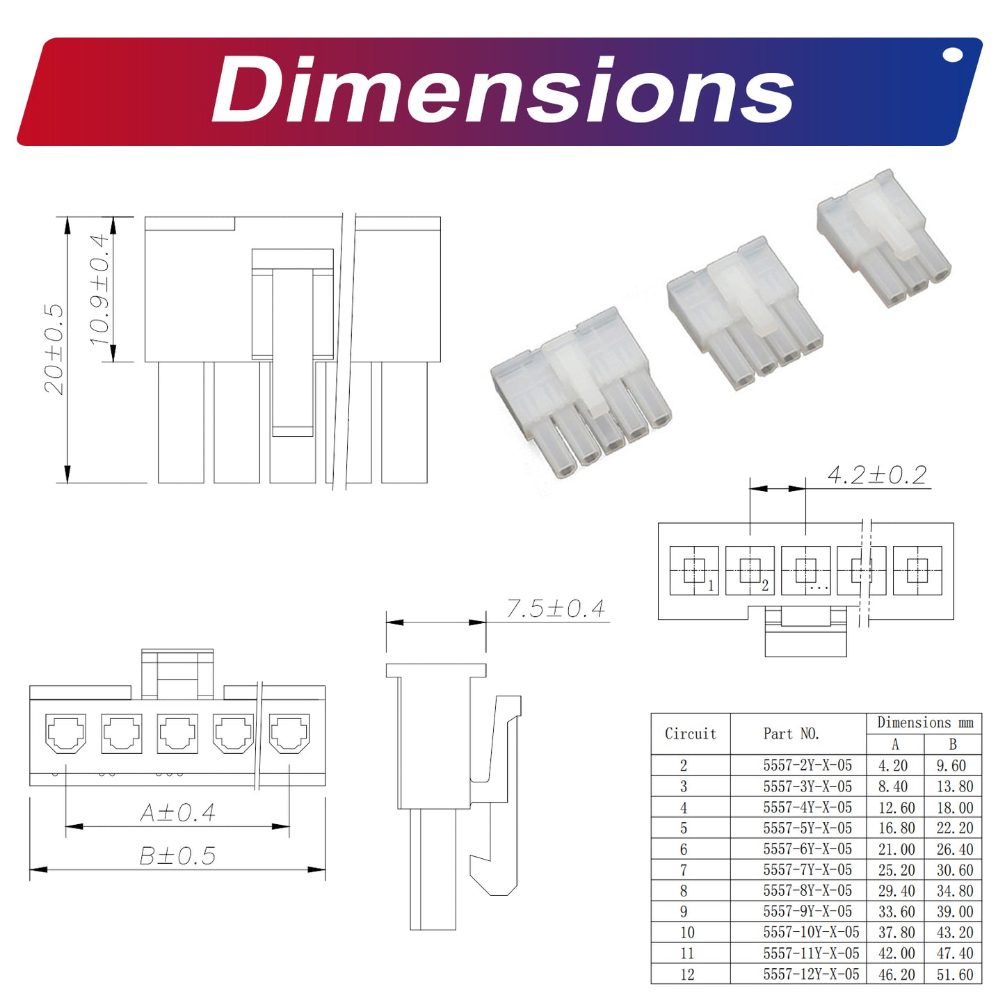 Molex MX4.2 connector kit with 20AWG pre-crimped wires used in electronic DIY and wiring projects