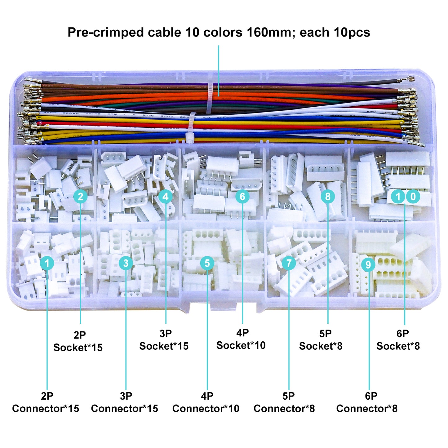 Close-up view of Molex MX5264 male and female connector housings