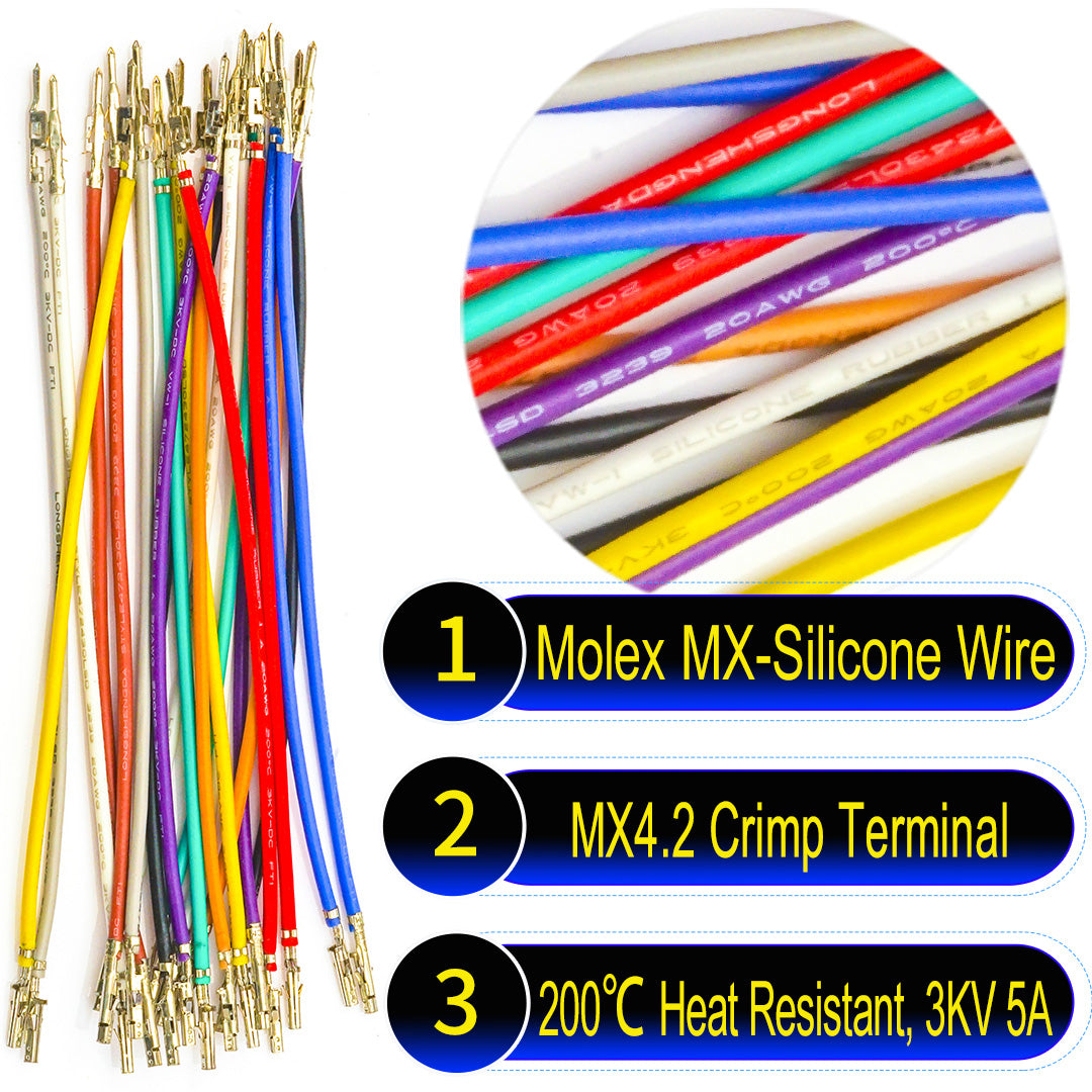 Molex Mini-Fit Jr 4.2mm Male Female Pre-Crimped Terminal Silicone Cable