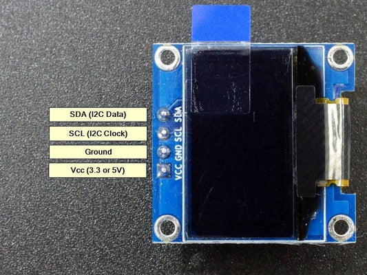 OLED-0.9-Blue-I2C-Connections