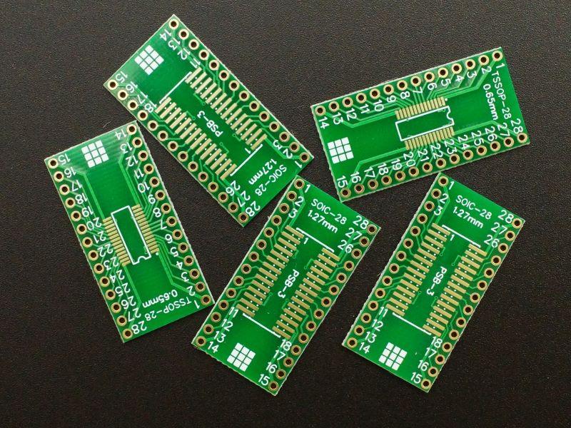 PCB-SMD-28-to-DIP-ENIG-5-Pack
