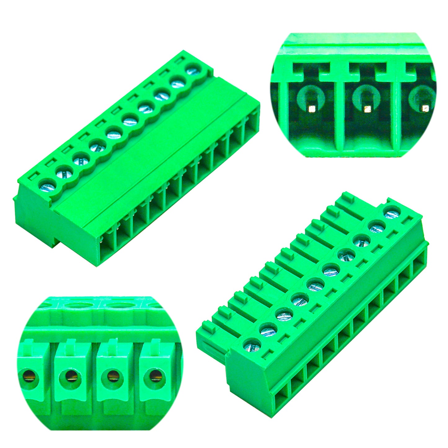 3.81mm 10P Terminal Block Set, Male and Female Connectors