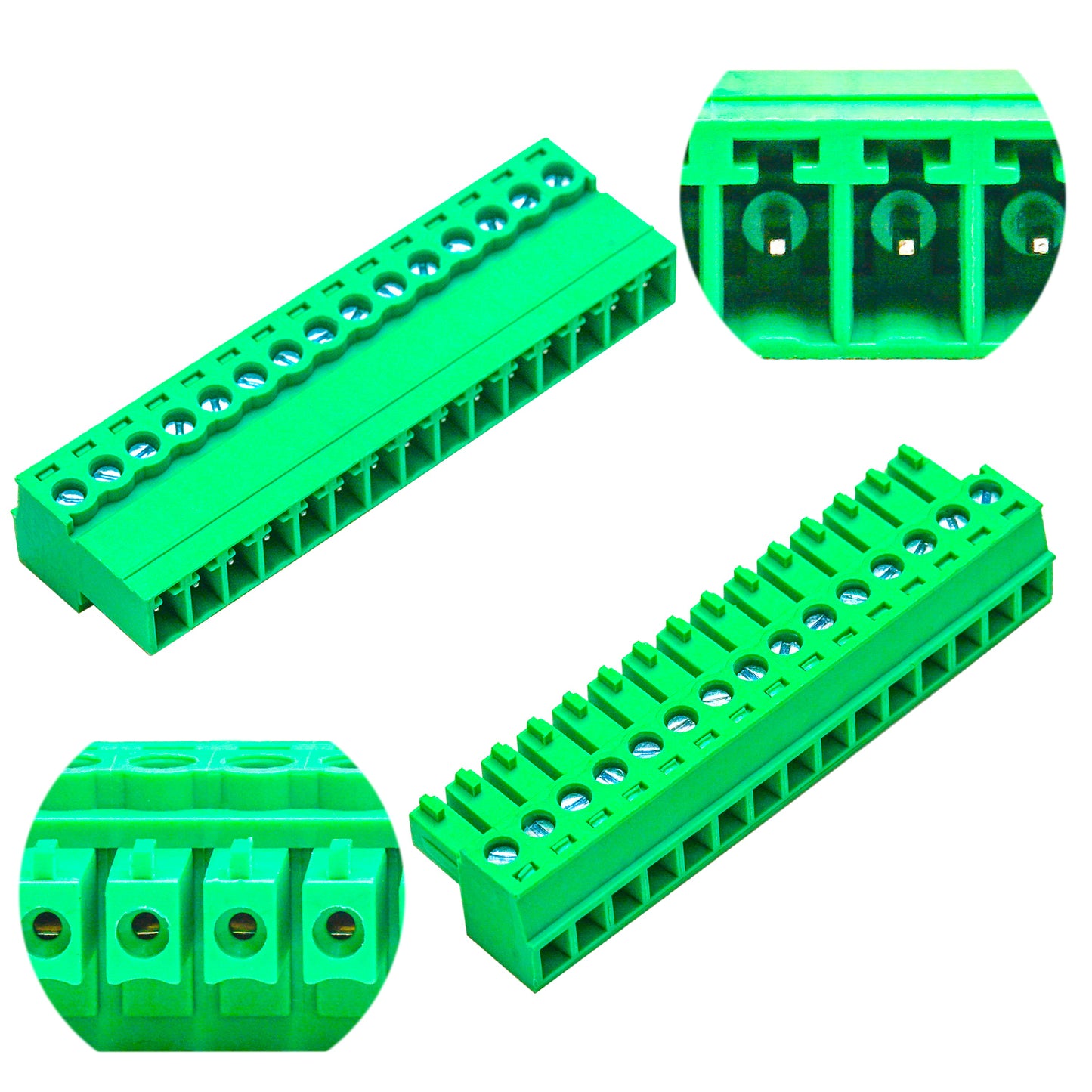 3.81mm 15P Terminal Block Set, Male and Female Connectors