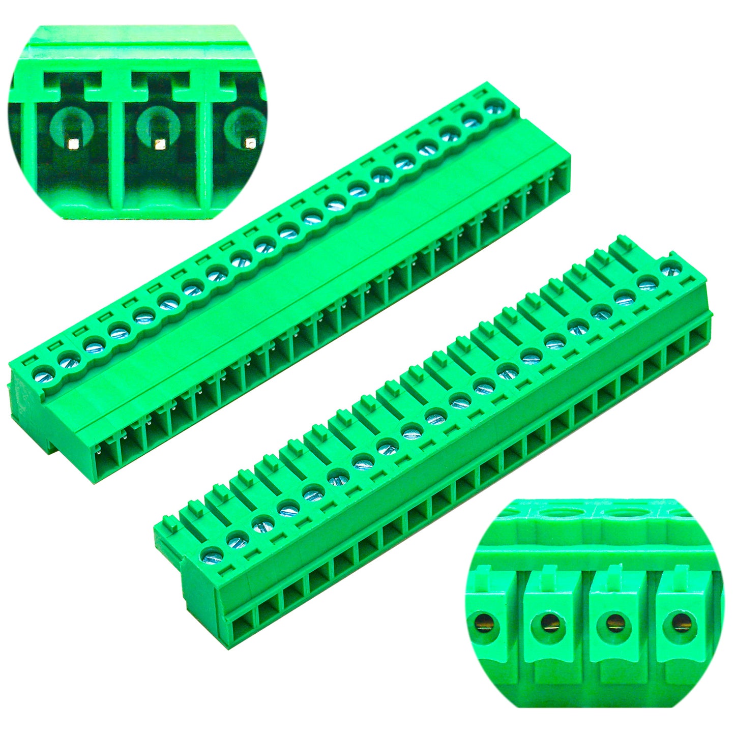 3.81mm 20P Terminal Block Set, Male and Female Connectors