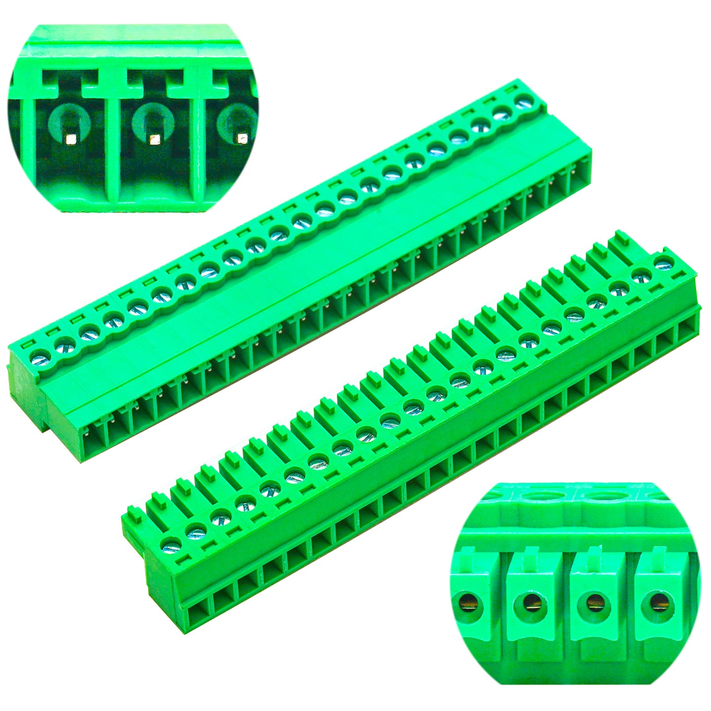 3.81mm 22P Terminal Block Set, Male and Female Connectors