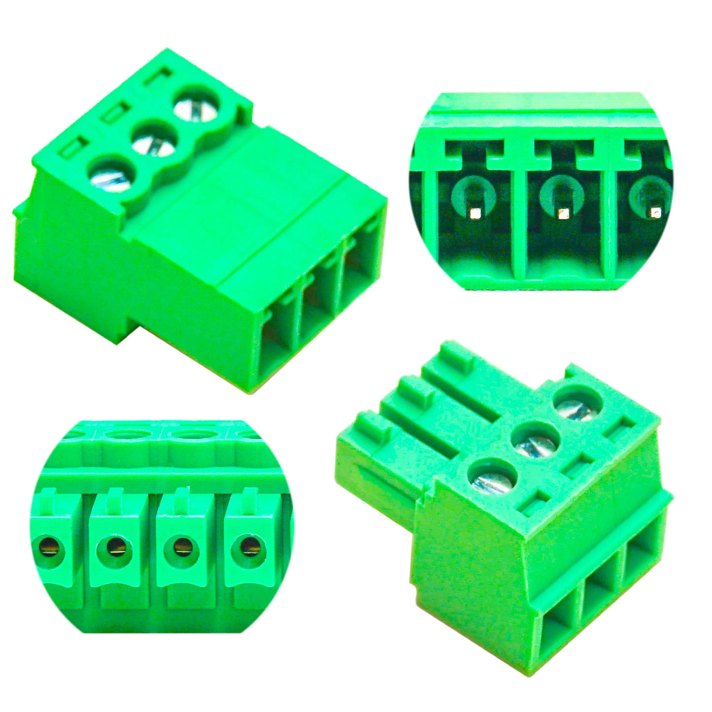 3.81mm 3P Terminal Block Set, Male and Female Connectors