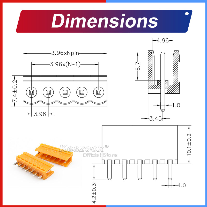 Technical drawing with dimensions