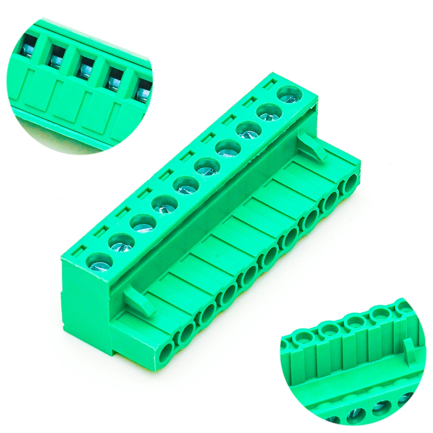10-position green pluggable terminal