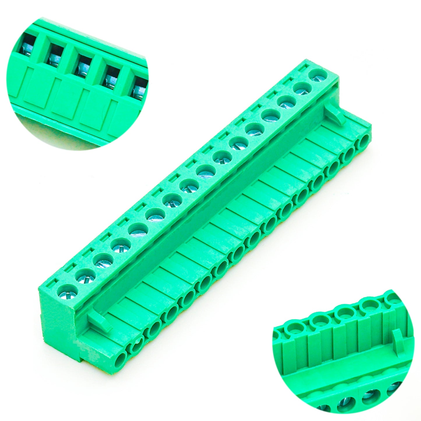 16-position green pluggable terminal