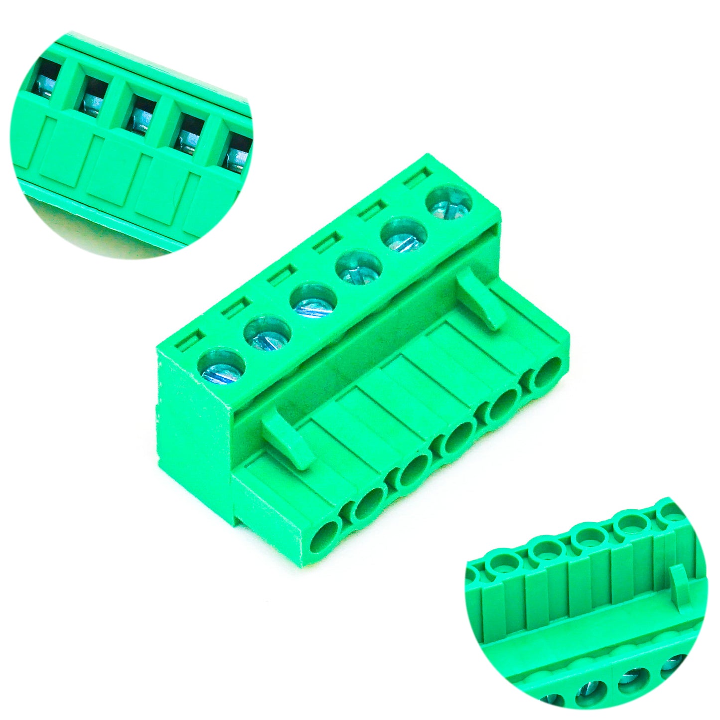 6-position green pluggable terminal