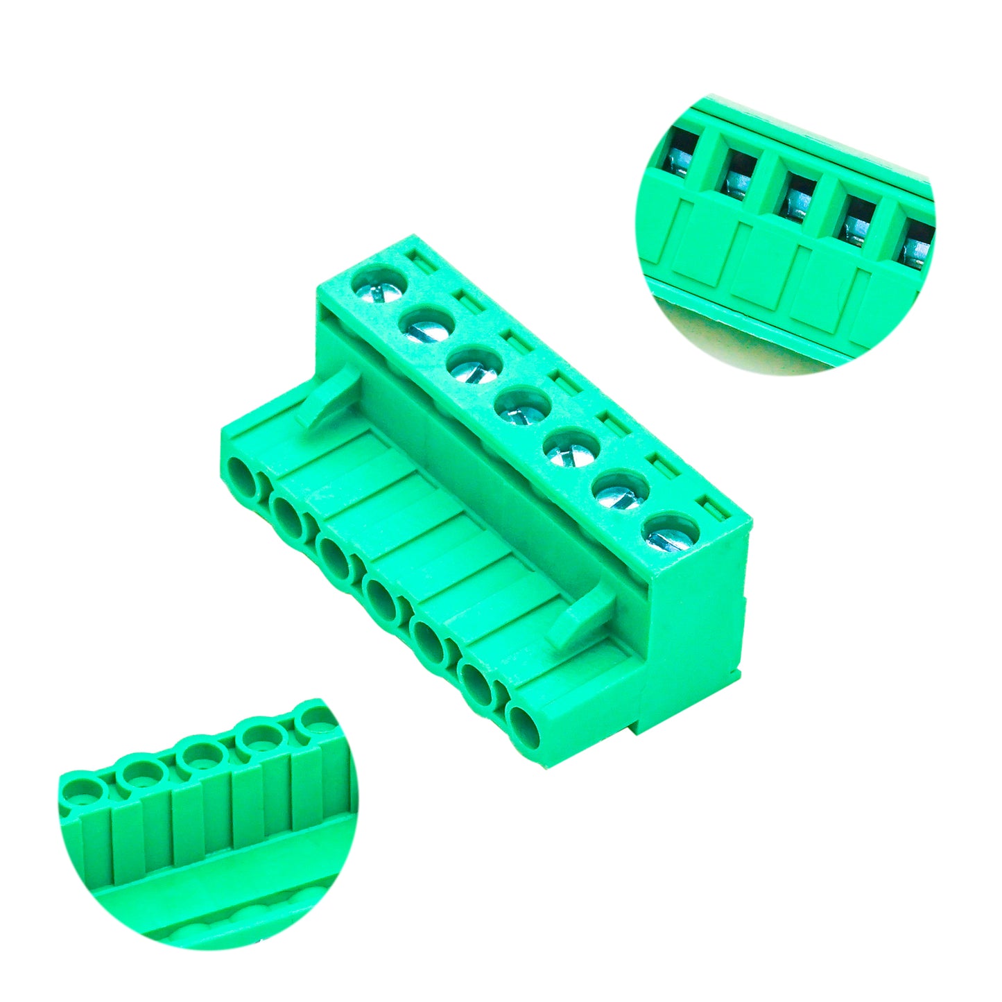 7-position green pluggable terminal