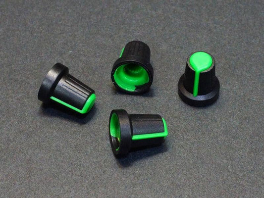 Potentiometer-Control-Knob-Green-Plastic-Qty-4
