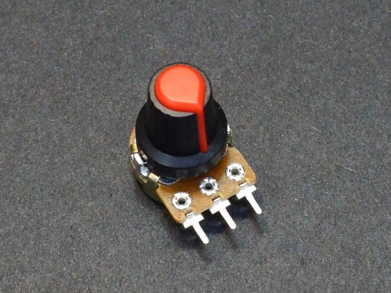 Potentiometer-Control-Knob-Red-Plastic-On-Potentometer