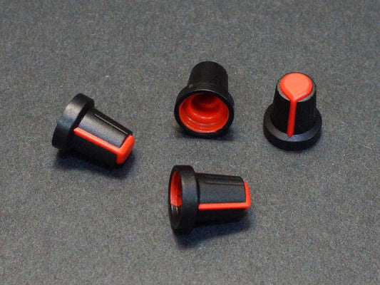 Potentiometer-Control-Knob-Red-Plastic-Qty-4
