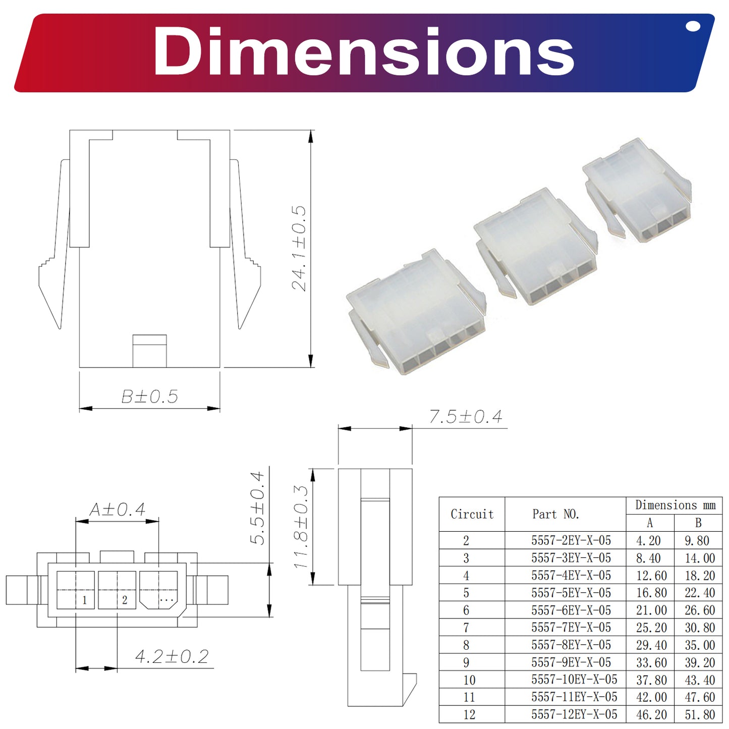 Premium 20AWG pre-crimped wires designed for Molex MX4.2 connector kit