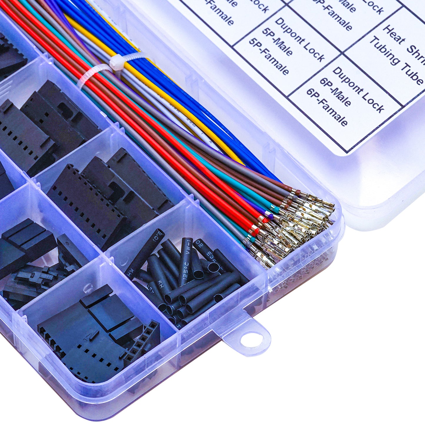 Premium 22AWG pre-crimped wires designed for Dupont 2.5mm male and female lock connector kit