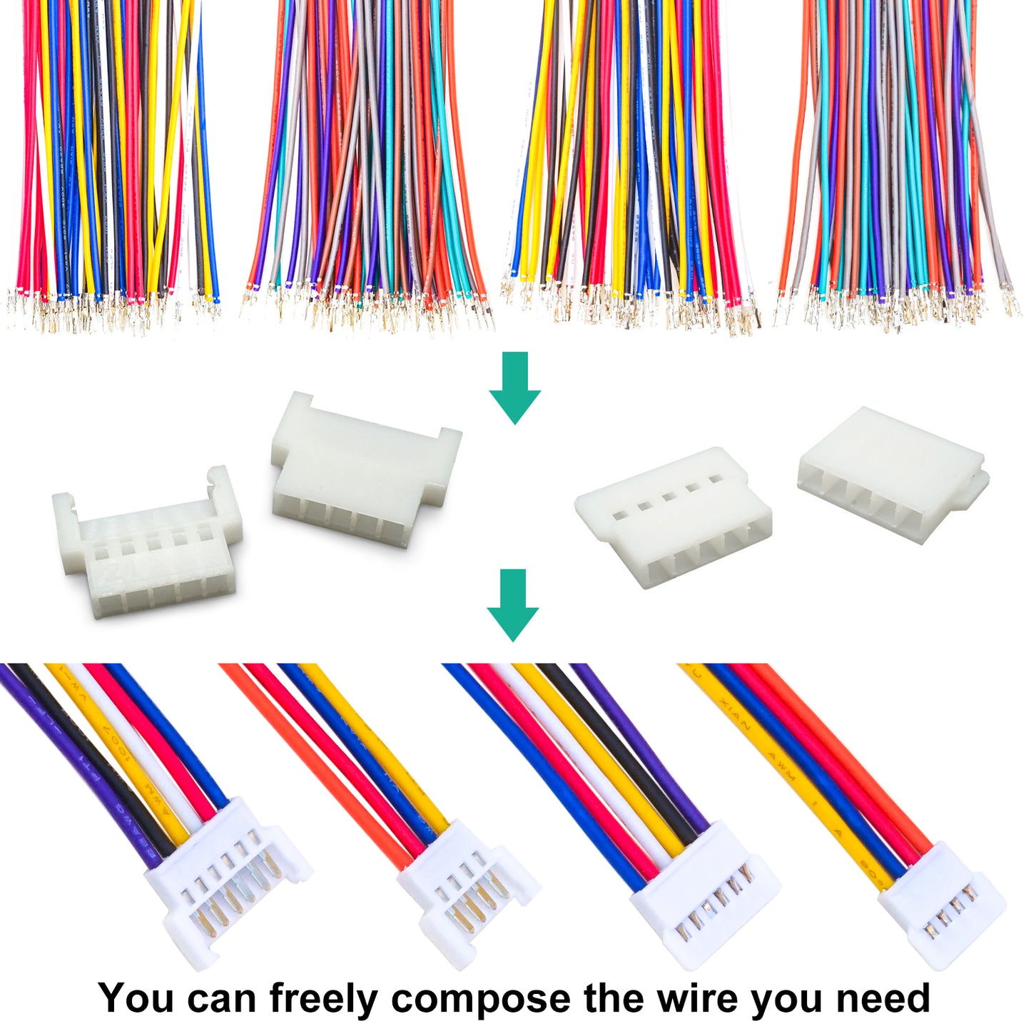 Premium 22AWG pre-crimped wires designed for Molex MX2.0 connector kit