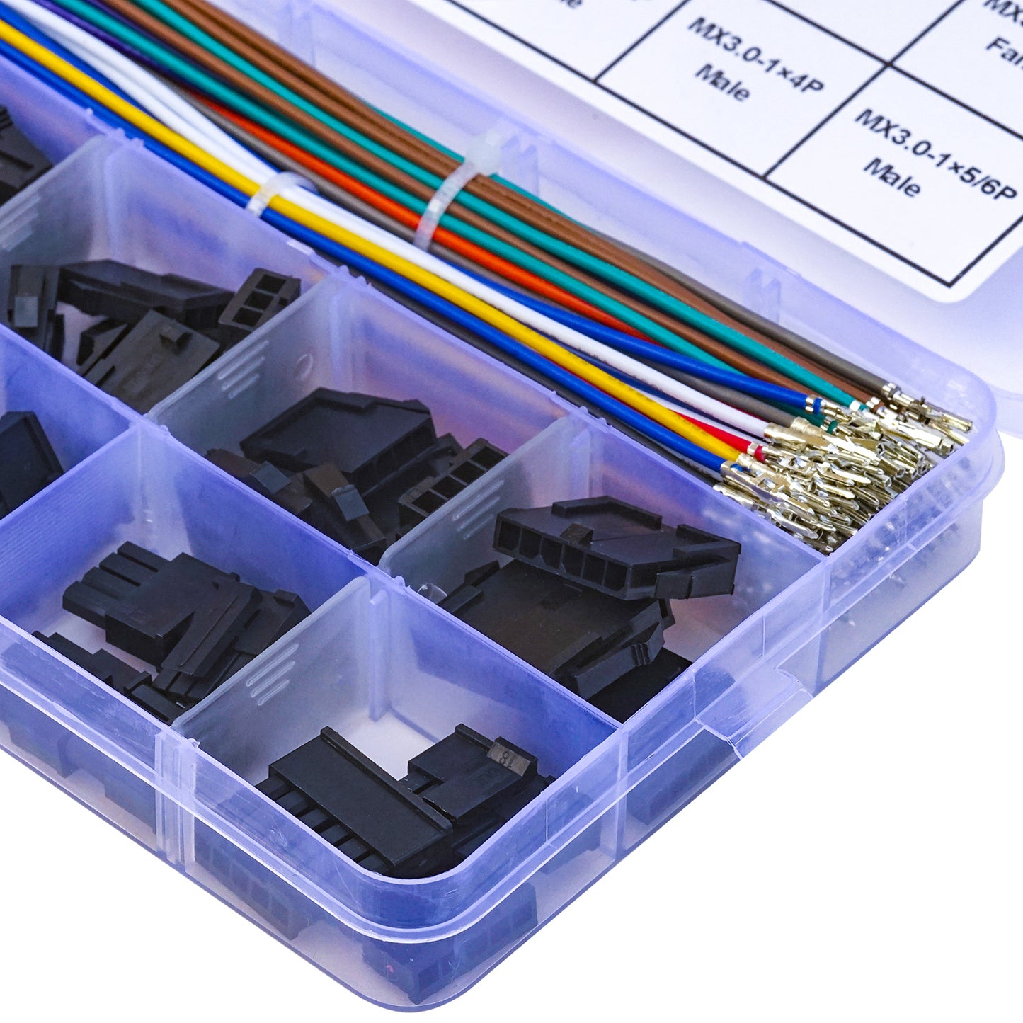 Premium 22AWG pre-crimped wires designed for Molex MX3.0mm connector kit