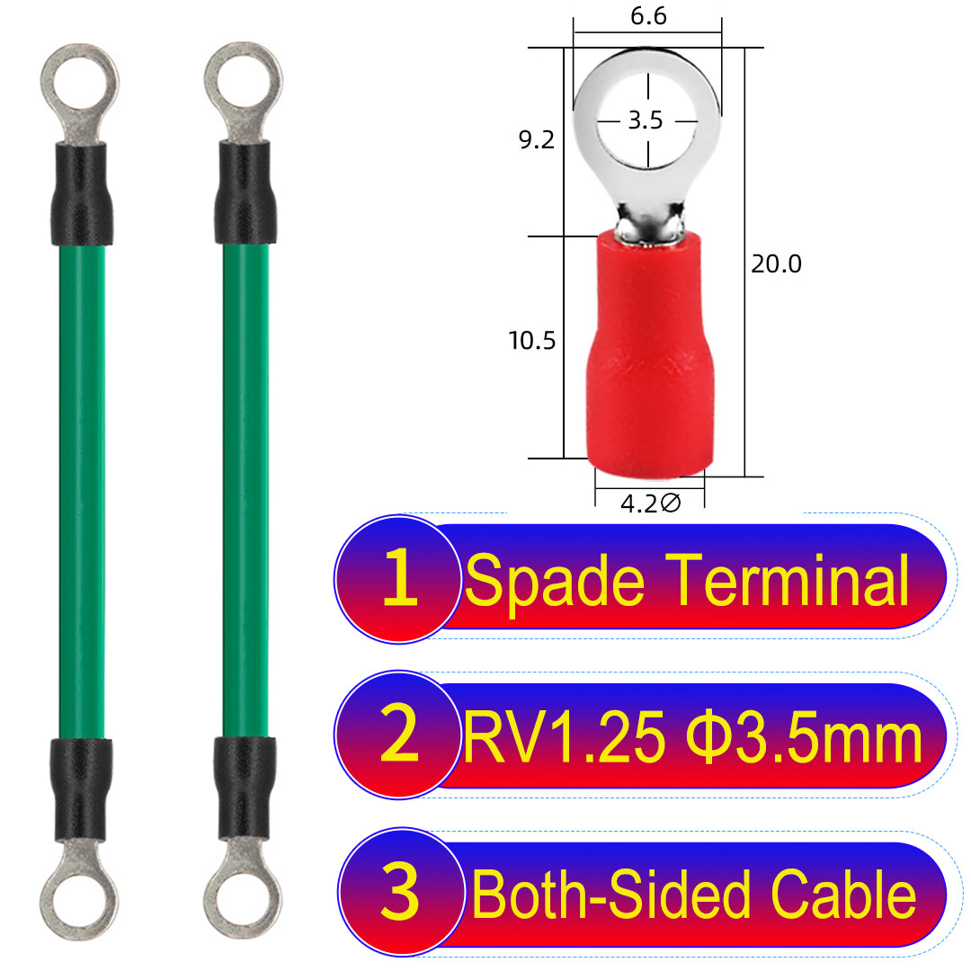 RV1.25_3.5mm_both_sided_ring_terminal_18AWG_insulated_cable_Green_connector