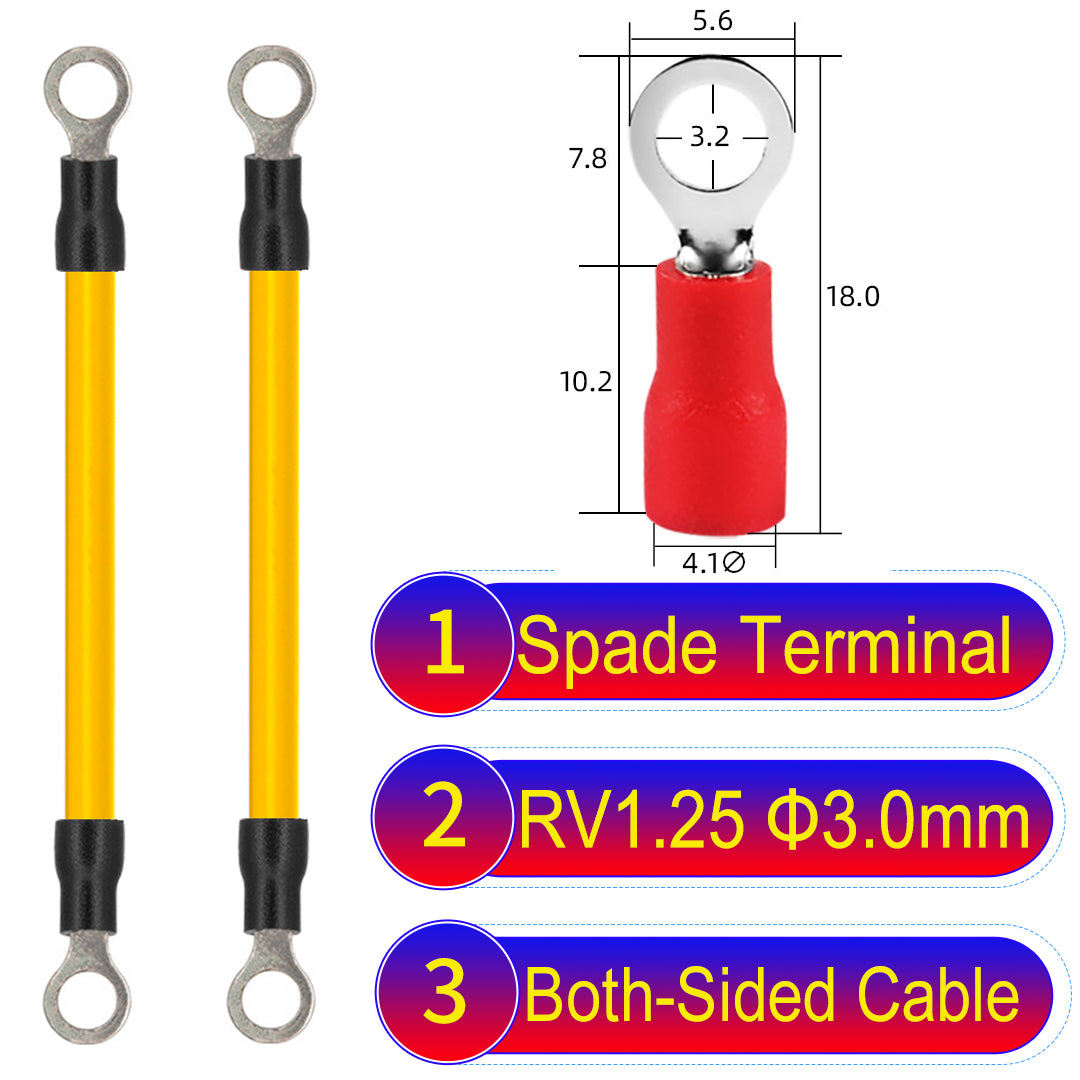 RV1.25_3mm_both_sided_ring_terminal_18AWG_insulated_cable_Yellow_connector