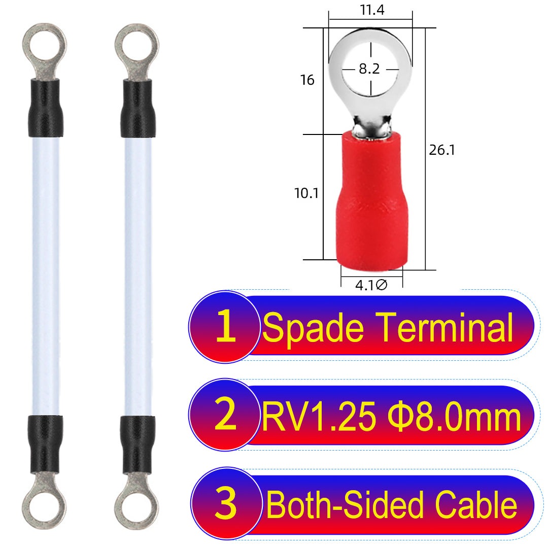 RV1.25_8mm_both_sided_ring_terminal_18AWG_insulated_cable_White_connector