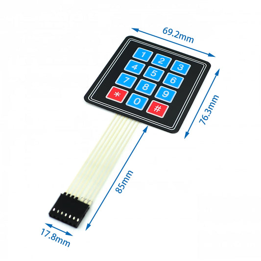 5pcs 12-Key 4x3 Matrix Membrane Switch Keypad Keyboard