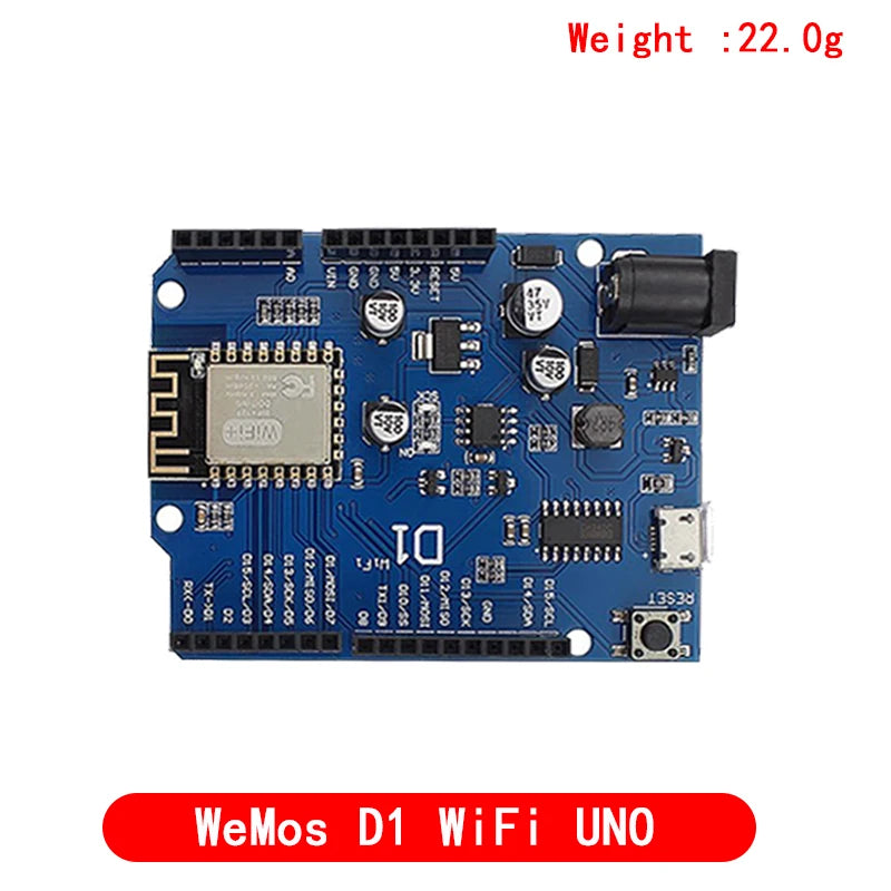 D1 WiFi Development Board — ESP-12F/ESP-12E, UNO Form Factor, ESP8266, Arduino IDE